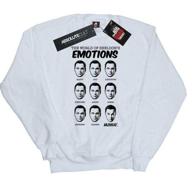 The Big Bang Theory Mens Sheldon Emotions Sweatshirt XXL white