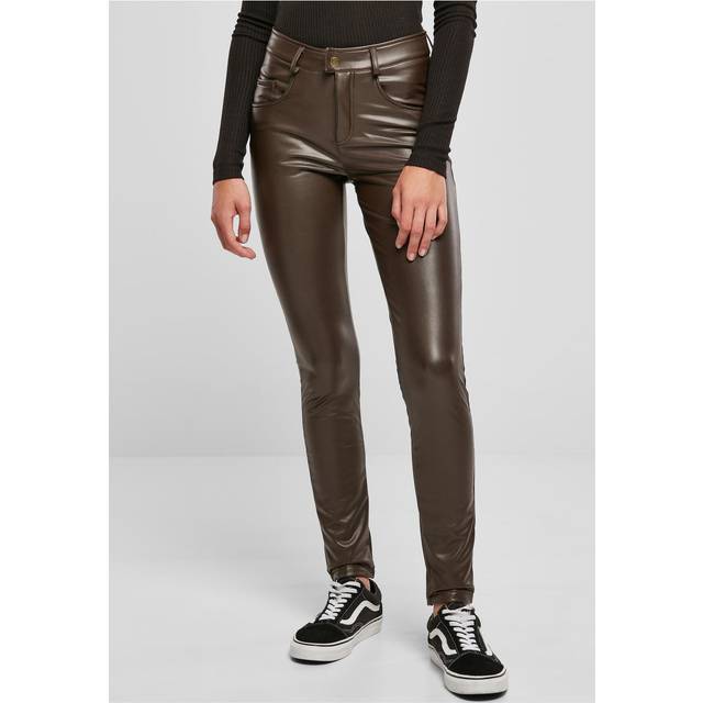 Synthetic leather Trousers medium size woman Urban Classics - Marron
