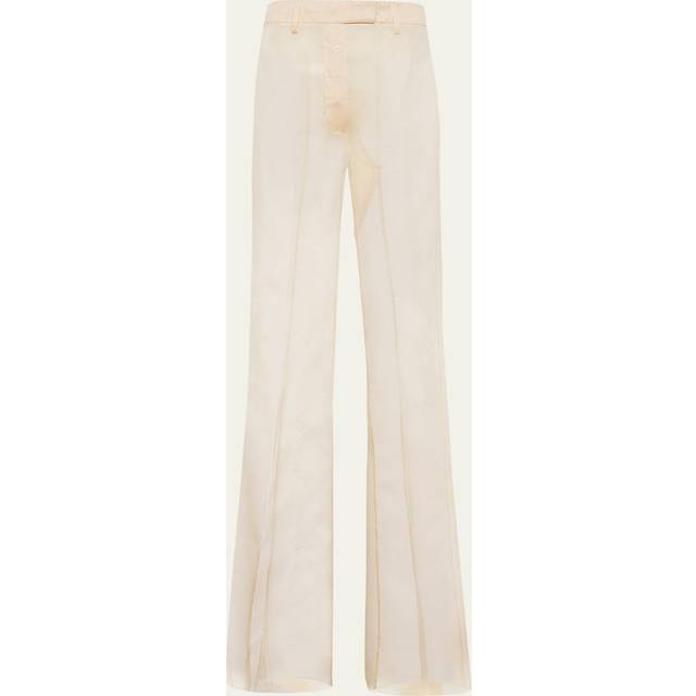 Prada, Wide Trousers, female, Beige, XS, Stylish Men's Trousers