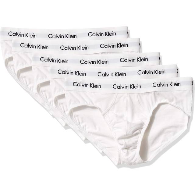 Calvin Klein Men's Cotton Stretch 5-Pack Hip Brief  5 White  M