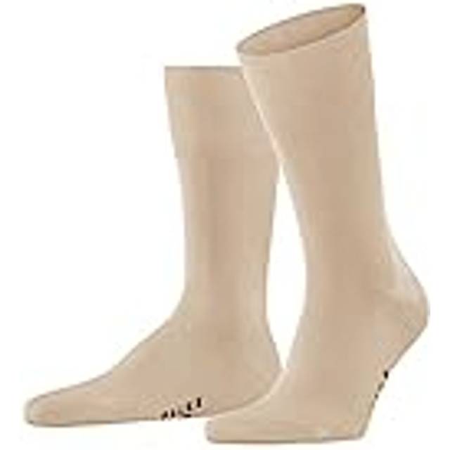 Falke, kort ärm, Tiago bomull, män, svart, vit, många andra färger, förstärkta herrstrumpor utan mönster, ventilerande, tunna och enfärgade i kvartslängd, 1 par, Beige (Silk 4097) ny – miljövänlig,