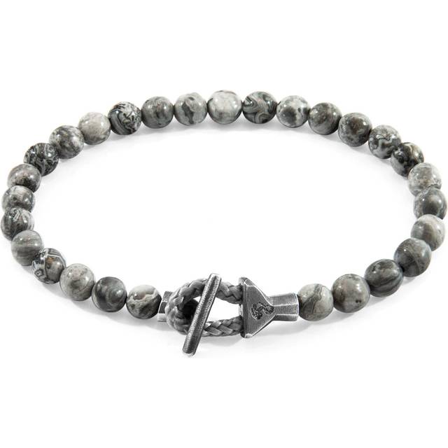 Mantaro Silver and Stone Bracelet - Grey - 21cm