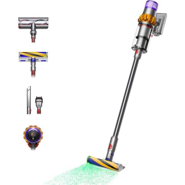 Dyson V15 Detect Absolute Gul/Nikkel - Ledningsfri støvsuger test - techfindr.dk