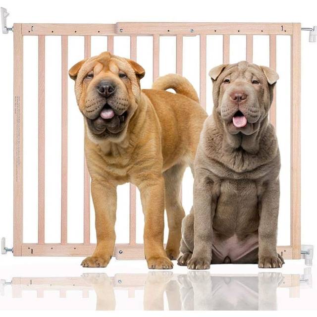 (Natural Wood) Bettacare Chunky WOODEN Screw Fit Pet Gate