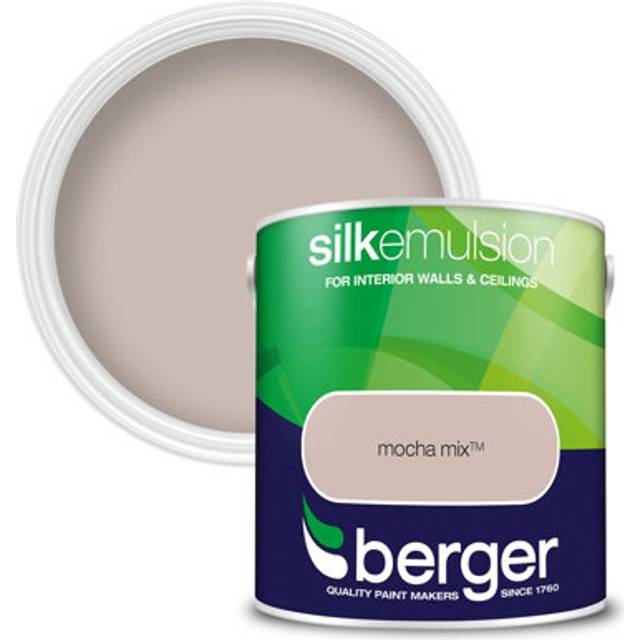 Berger Walls & Ceilings Mocha Mix Silk Emulsion Paint 2.5L - Brown