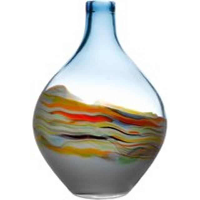 Voyage Maison Rhian Handmade Glass Table Vase Blue;Red;Yellow 31cm H X 21cm W X 21cm D