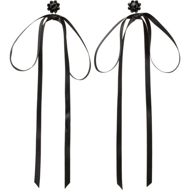 Simone Rocha Black Bow Ribbon Stud Earrings - Jet/Black - UNI