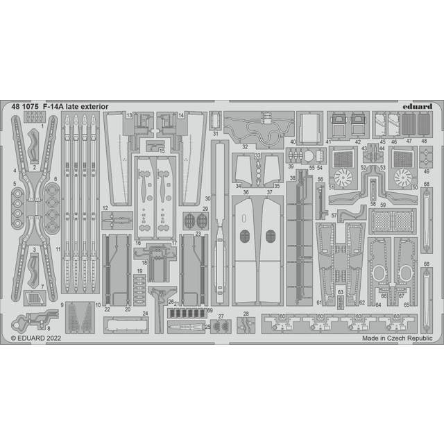 EDP481075 - Eduard Photoetch 1:48 - F-14A late exterior (Tamiya)