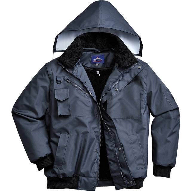 Portwest 4-in-1 Bomber Jacket F465 Navy L Colour: Navy, Size: L