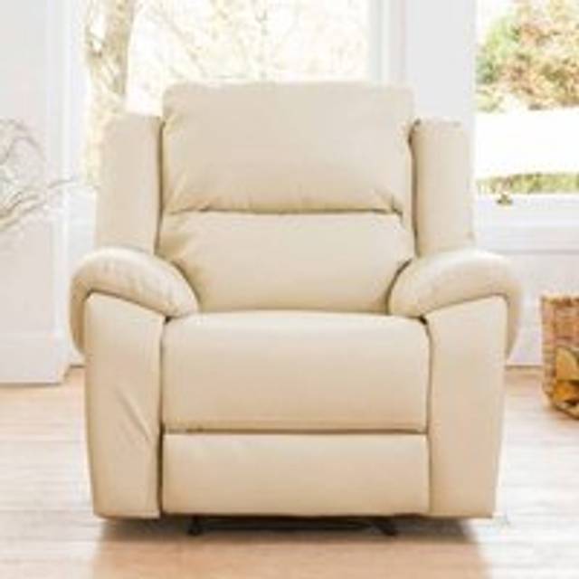 Brookhaven Cream Bonded Leather Electric Recliner Chair - Artemis Home - 95 x 100 x 100cm