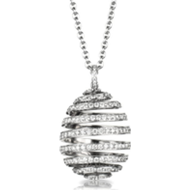 Faberge Essence Spiral 18ct White Gold Diamond Pendant
