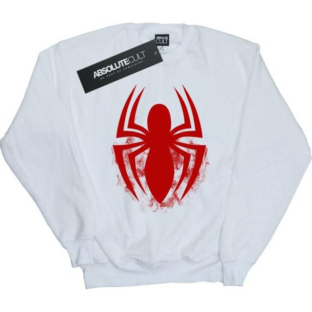 (M, White) Spider-Man Mens Emblem Logo Sweatshirt