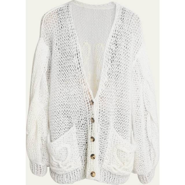 Loewe Anagram mohair-blend cardigan - white (UK 8)
