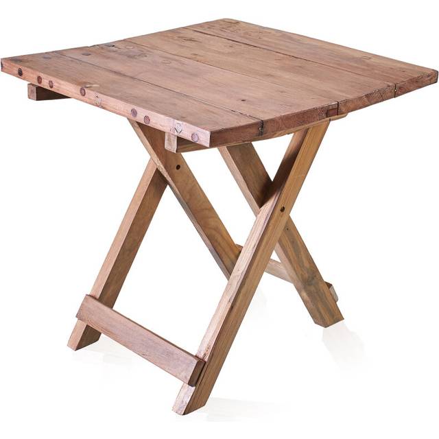 Square Folding Coffee Table - 50cm - Recycled Wood