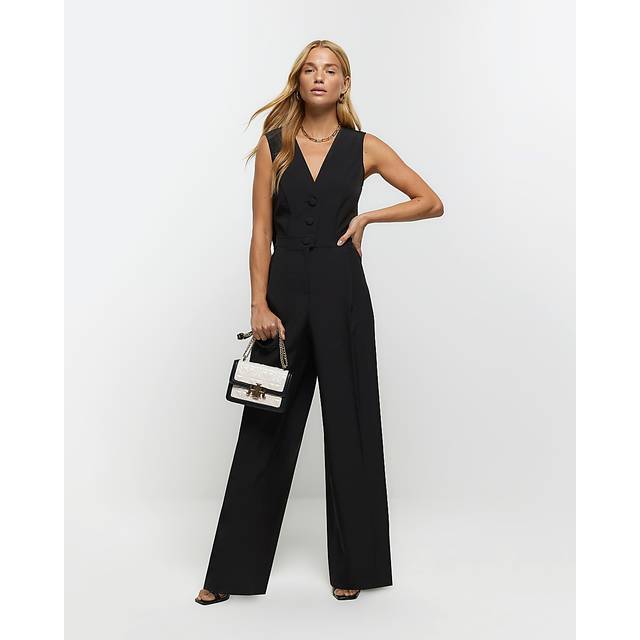 River Island Womens Black Bow Blazer Jumpsuit - 10