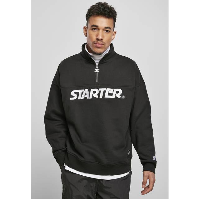 Heavy color block troyer sweatshirt pullover sweater men