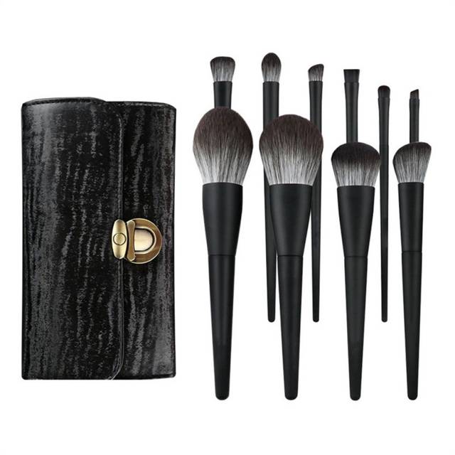 10Pcs Black Soft Hair Makeup Brush Set Full Set Imitation Animal Hair Eye Shadow Powder Brush