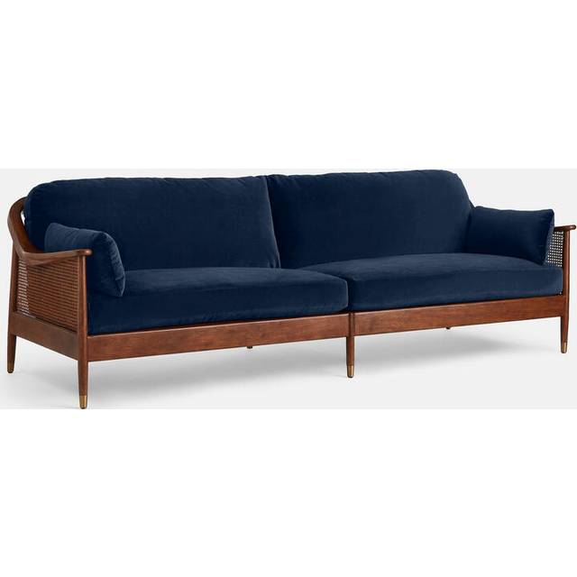 Atlanta Four Seater Sofa, Velvet, Royal Blue