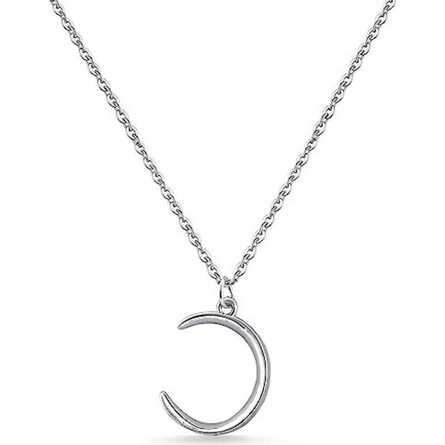 925 Sterling Silver Crescent Moon Necklace, Handmade Moon Phase Necklace for women, Moon Jewelry Fashion Trendy