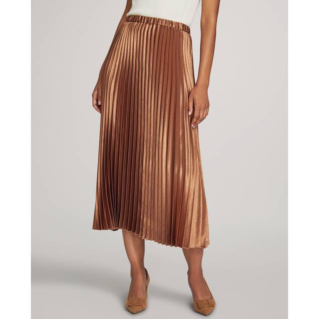 Anne Klein Women's Petite Pull On Pleated Skirt in Vicuna size PM