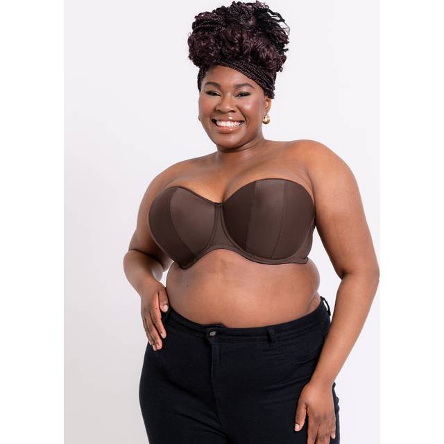 Curvy Kate Luxe Multiway Strapless Moulded Bra - Chocolate, Brown, Size 34H, Women