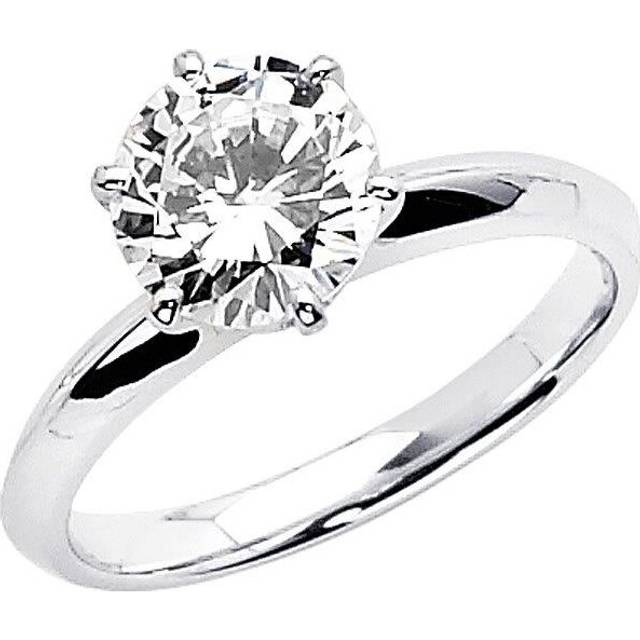 Precious Stars Jewelry 14k White Gold 1 1/4ct TGW Round-cut Diamonette Engagement Ring
