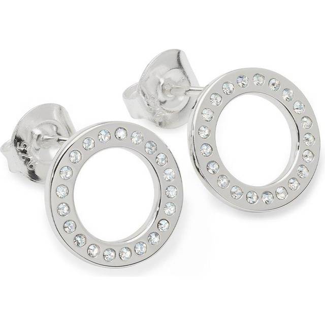 Lucy Quartermaine Silver Art Deco White Topaz Halo Stud Earrings ADS1