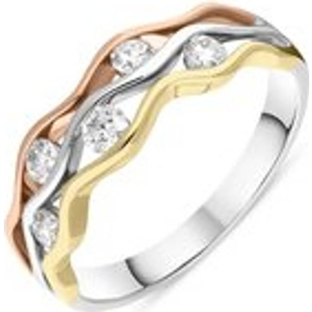18ct Gold Diamond Tension Set Wave Ring - TITLE White Gold