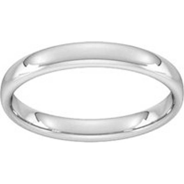 3mm Slight Court Standard Wedding Ring In 18 Carat White Gold - Ring Size H