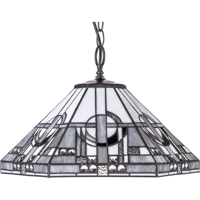 Tiffany by Tiff 3 Light Pendant With Art Deco Shade - Brass Litecraft
