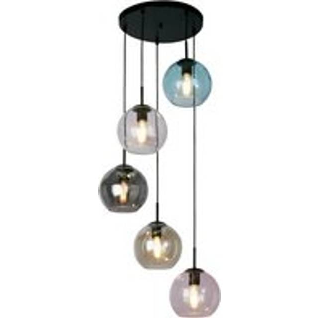 Searchlight 94005-5BK Mardi Gras II 5 Light Pendant Black Metal Colour