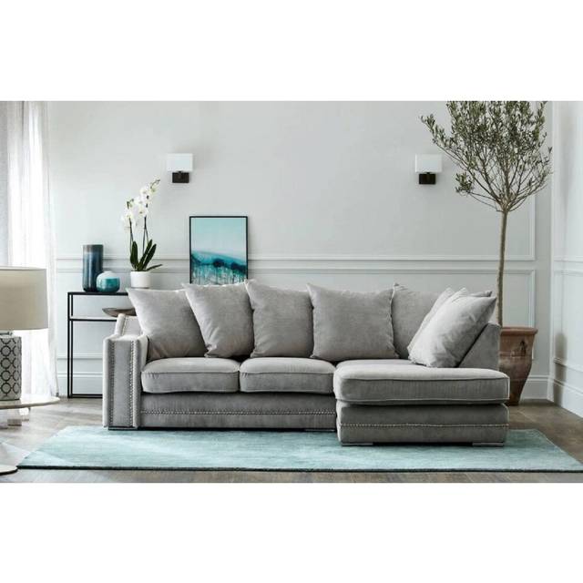 (Seal Grey, Right Hand Facing) Kensington Corner Sofa in Black or Grey
