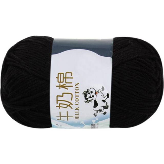1 group Milk Cotton wool Yarn For Hand knitting Soft(black)Line rough about 2.5mm