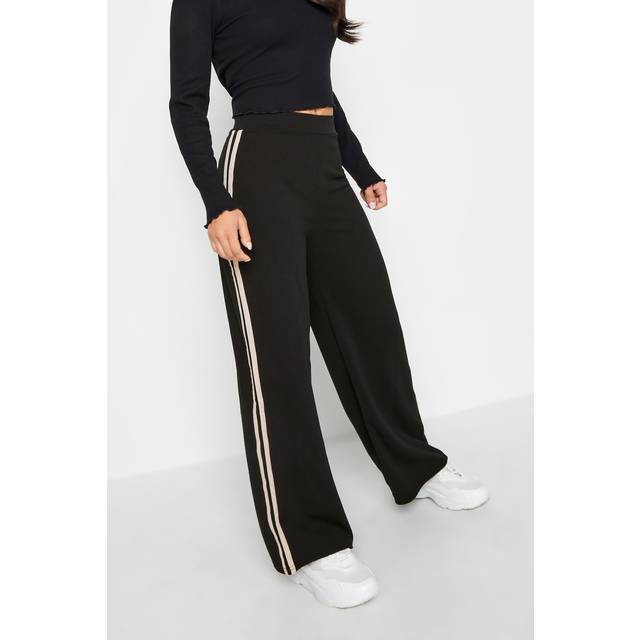 Pixiegirl Black Stripe Wide Leg Trousers 27" > 8 Pixiegirl | Petite Women's Wide Leg Trousers - 27" 8