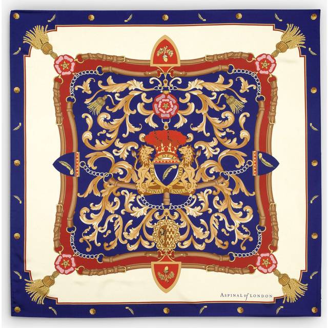 Aspinal Of London Silk Signature Scarf - Blue - One size