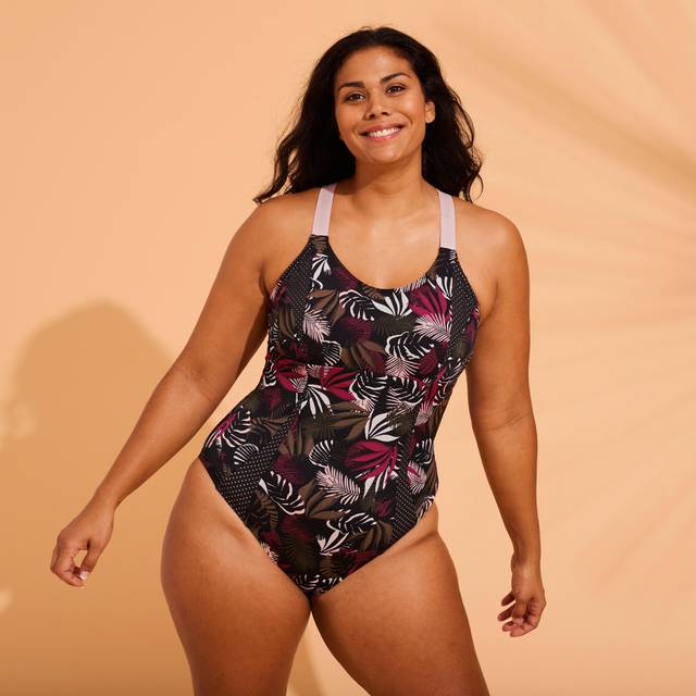 Decathlon Aquafit-Aquabiking 1-Piece Swimsuit Elea Saf - Khaki - 8
