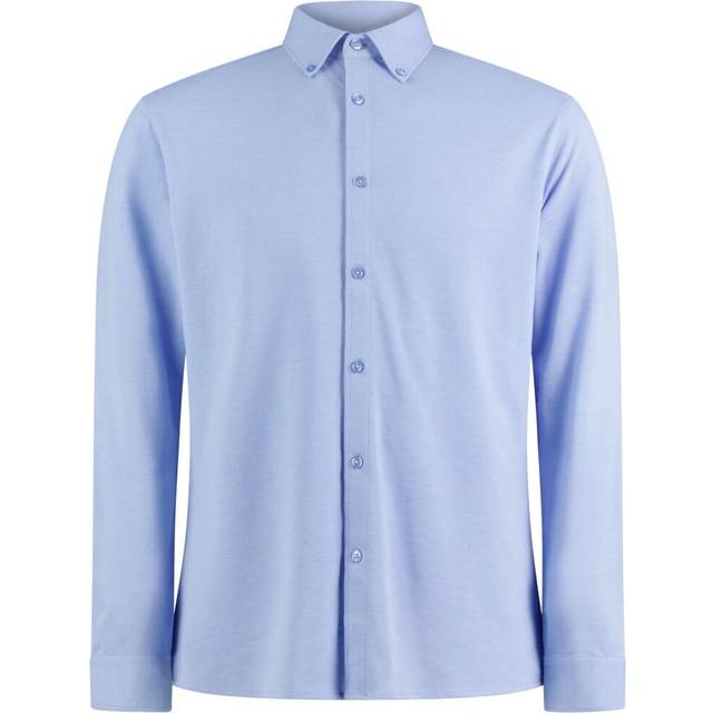 (XXL, Light Heather Blue) Kustom Kit Mens Superwash 60C Tailored Long-Sleeved Shirt