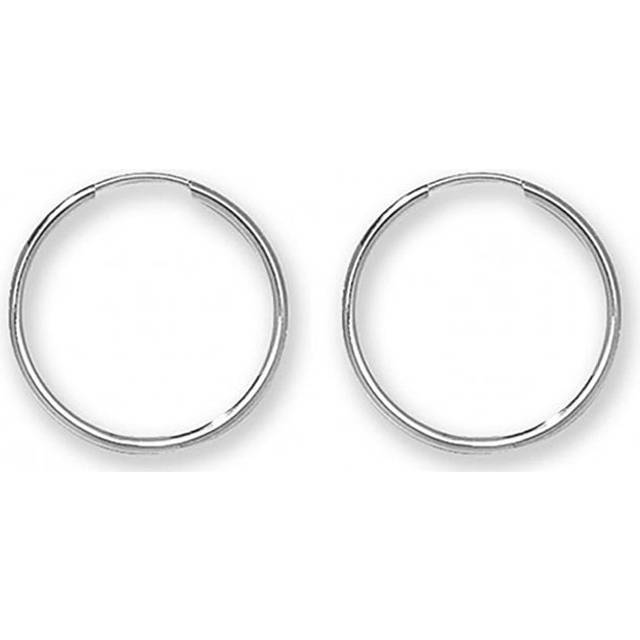 9ct White Gold 18mm Sleeper Earrings ES112W