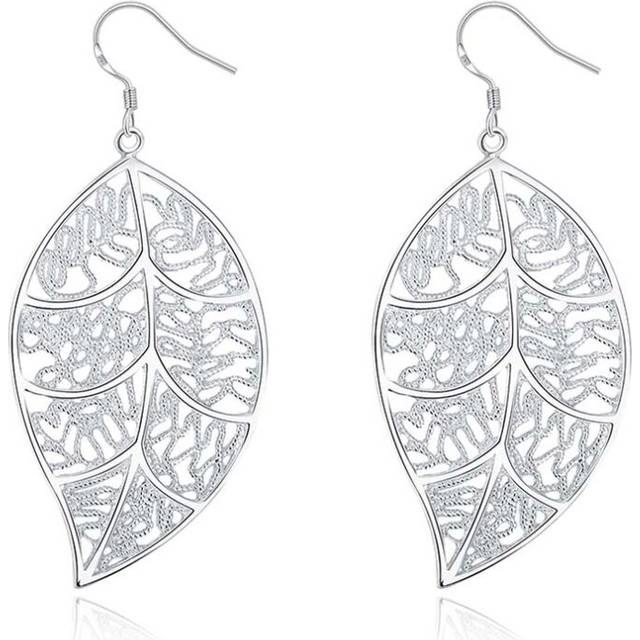 3PCS  Silver plating Fashion Vintage Long Hollow Leaf Dangle Earrings for Women