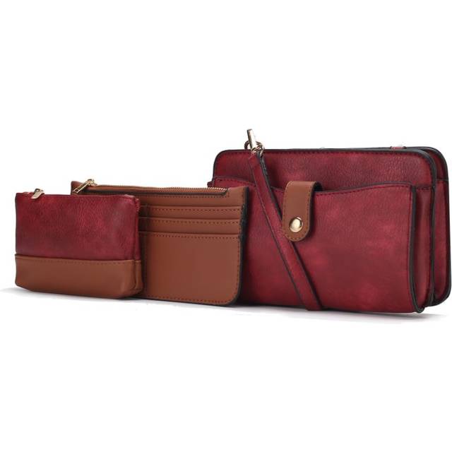 MKF Collection by Mia K. MKF-L292RD Muriel Vegan Leather Womens Crossbody Bag with Card holder and Small Pouch
