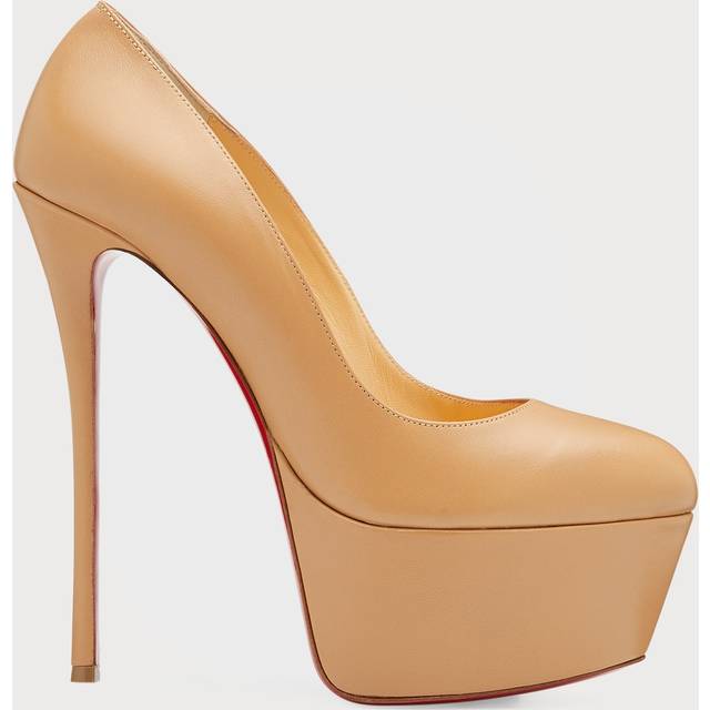 Christian Louboutin Dolly Alta 160 leather platform pumps - neutrals (UK 5.5)