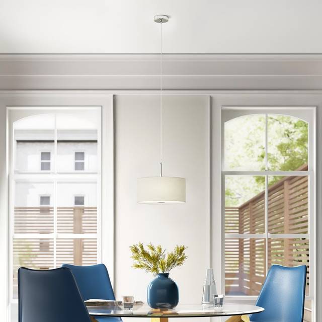 Dar Lighting Group Dar RON102 Ronda 3 Light Pendant 40CM Drum White Fa