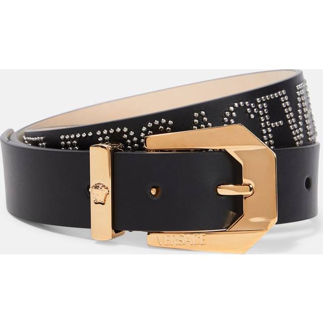 Versace Stud-embellished leather belt