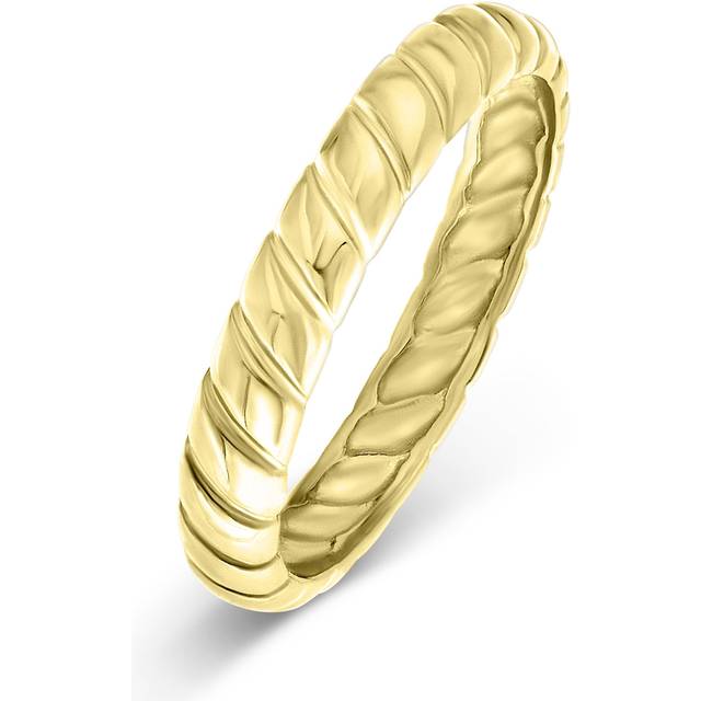 Gold Plated Rope Band Stack Ring
