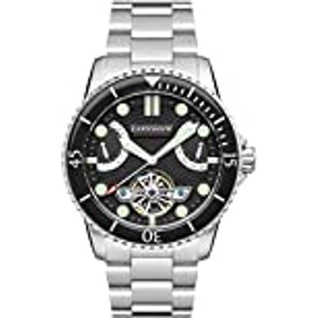 Thomas Earnshaw Admiral Jervis Mens Mechanical Automatic Script Black Watch ES-8134-11 - Silver - One Size