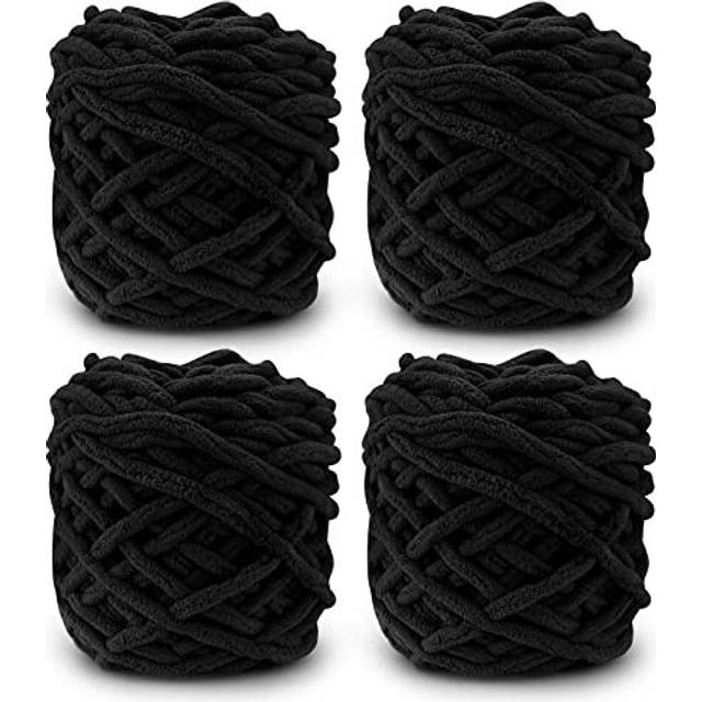 Knitting Wool Yarn 4 x 100g Multi-Colored Knitting Yarn for Crochet, Soft Chunky Yarn for Yarn Projects Making Plush Balls Handmade Bags Sweaters
