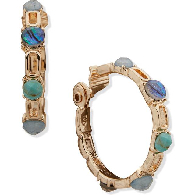 Anne Klein Women's Clip on 35MM Circle Hoop Earrings in Gold Tone size 1.5"