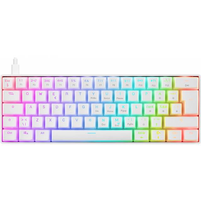 Deltaco gaming Mechanical 60% Keyboard / Pudding Keycaps / Hot swap / RGB - Vit