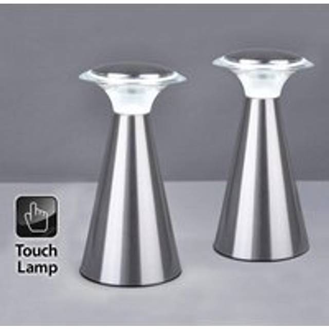 Harrier Pair of Modern Wireless Chrome Portable Battery Operated led Touch Table Lamps
