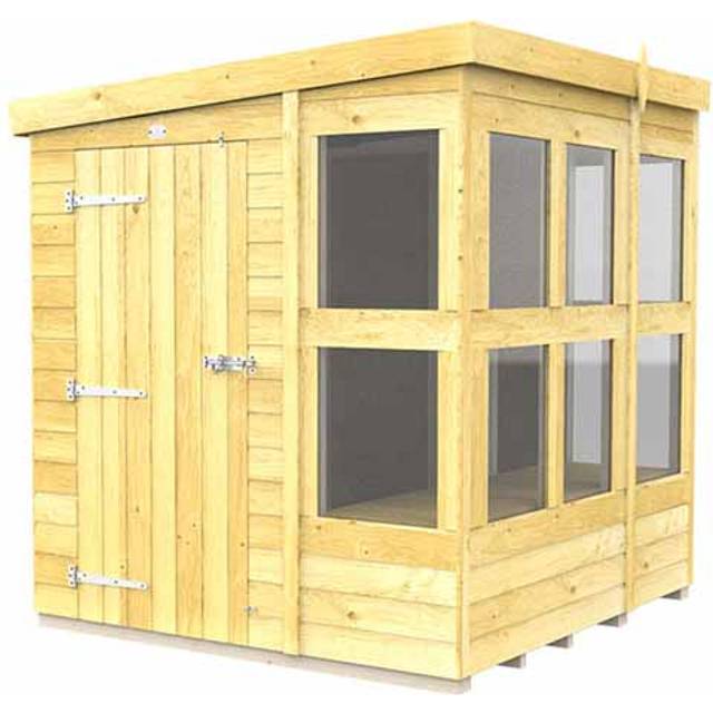 6ft x 6ft Pent Potting Shed - Wood - L178 x W185 x H201 cm